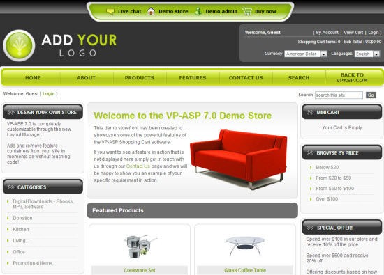 ASP Shopping Cart Software