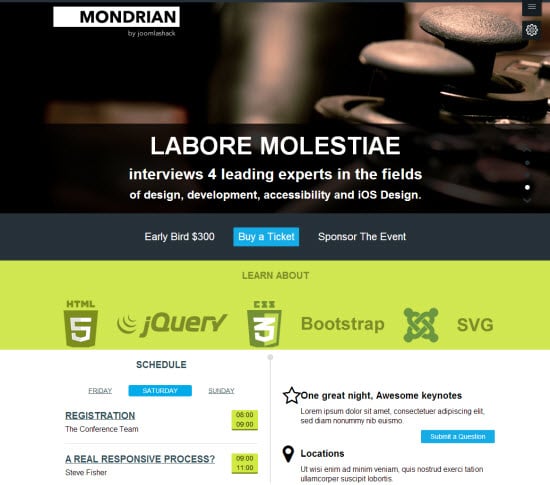 Mondrian Joomla Template