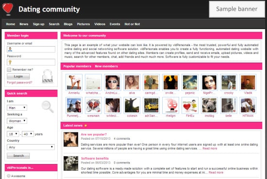 dating website builder software
