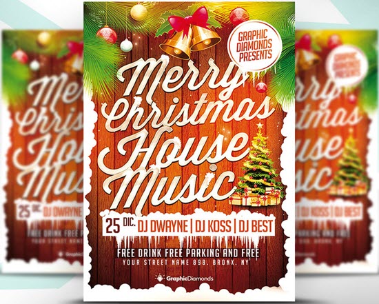 Christmas House Music Flyer