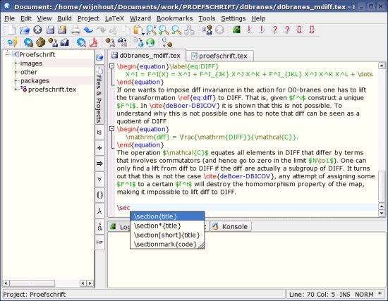 Kile LaTeX Editors